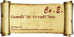 Csanádi Erzsébet névjegykártya