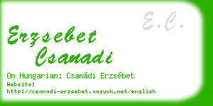erzsebet csanadi business card