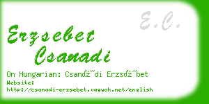 erzsebet csanadi business card